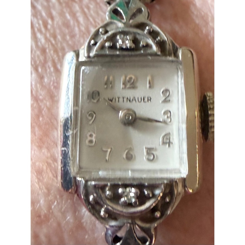 Vintage Wittnauer 10K GF Diamond Cocktail Watch Hand Wind Running‎ Speidel